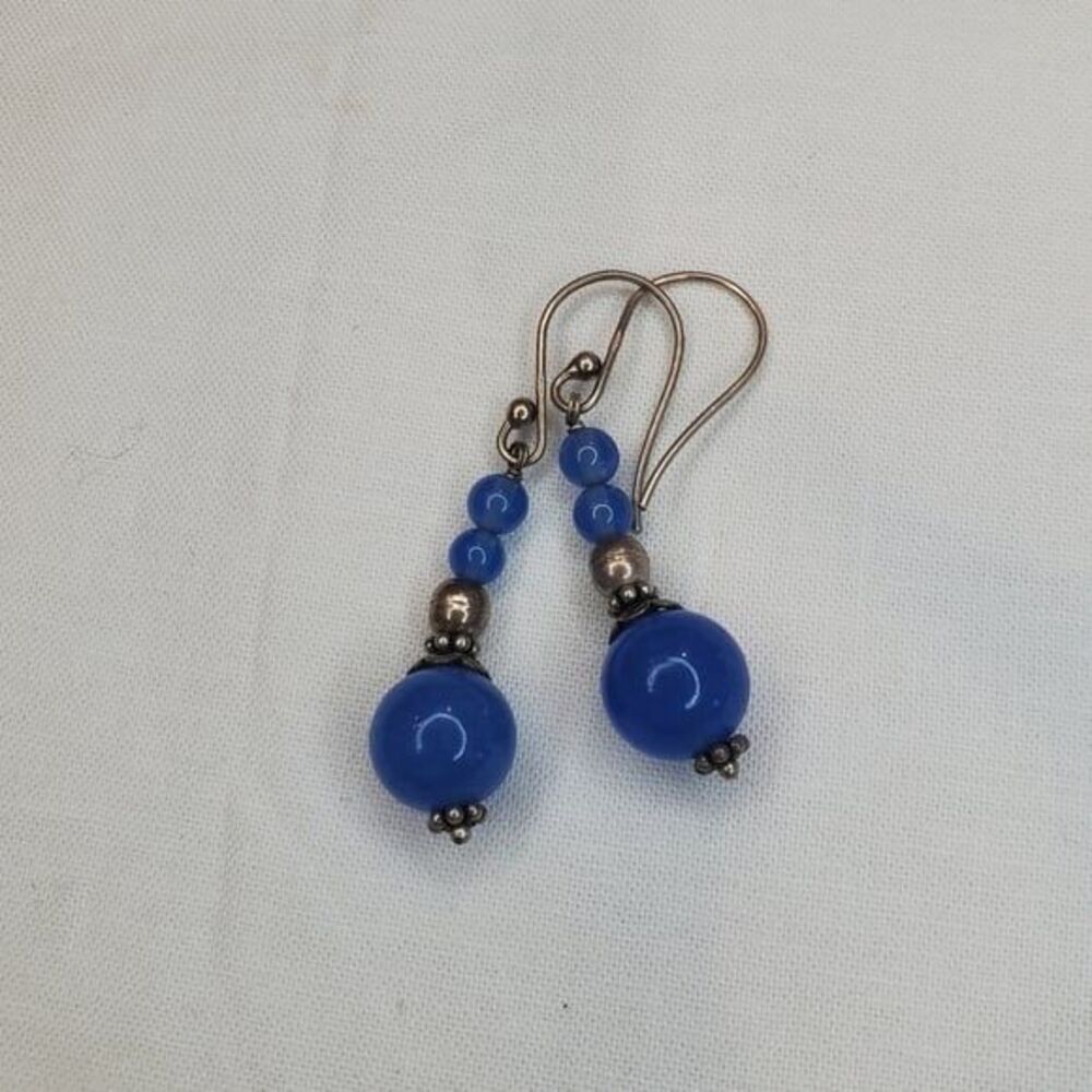 Sterling Silver and Lapis Dangle Earrings